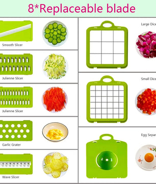 14Set of multifunctional grater, potato shredded vegetables, dicing, handy gadget slicer, kitchen for home, lazy shredding