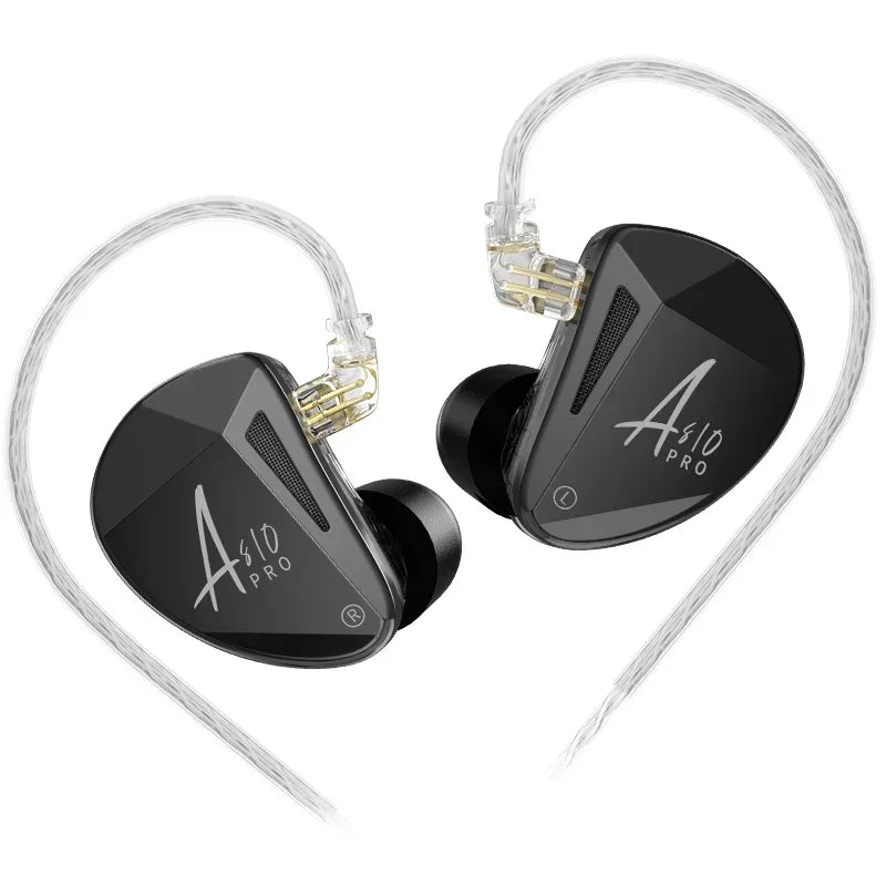 KZ AS10 PRO Earphones 5BA IEMs In-Ear Monitors HiFi Headphones Wired Earbuds with Silver-plated Cable for Audiophiles Musicians