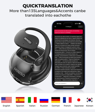 Translator MINISO X15Pro 5.4 Bluetooth Headset Translation Earphones Wireless Headphones Office Travel,ASMR Headset APP