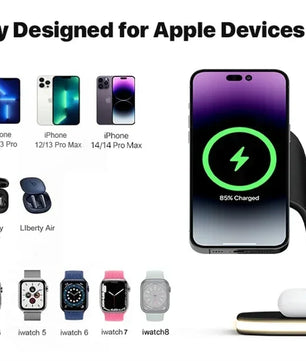 Magnetic 3 in 1 Wireless Charger For iPhone 16 15 14 13 12 Pro Max Fast Wireless Charging Station For Apple Watch 9 /AirPods Pro