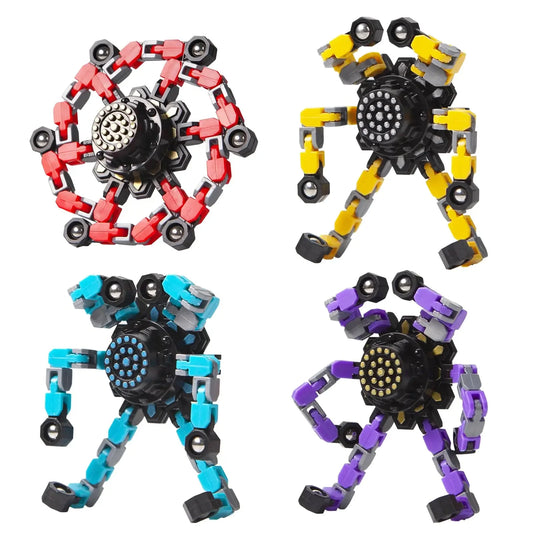 Transformable Fidget Spinners - 4 Pcs Sensory Stress Relief Toys