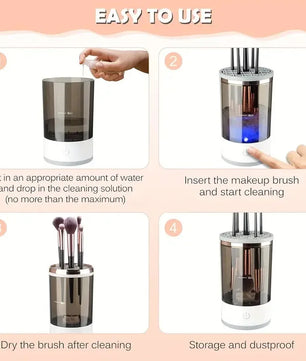 USB Plug Portable Electric Makeup Brush Cleaner with Rubber Makeup Machine Electric USB Quick Cleaner Cleaning Brush Collar Brus