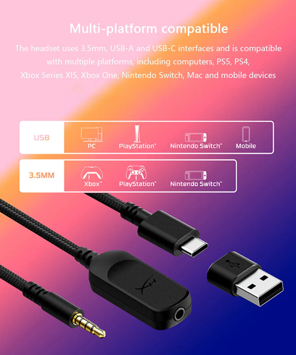 HyperX Cloud 3 III Wired Gaming Headset eSports Professional Head Mounted Headphone For PC PS4 PS5 Xbox Switch Accessories