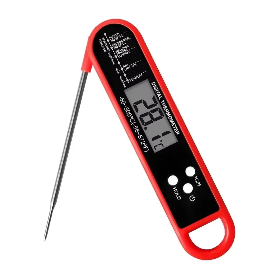 Waterproof Digital Food Kitchen Thermometer For Oven Meat Cooking Grilling With Rotating LCD Screen Alarm Function