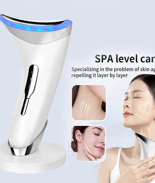 Facial And Neck Lifting Device 3 Colors Led Photon Therapy Skin Tighten Reduce Double Chin Anti Wrinkle Neck Face Beauty Device