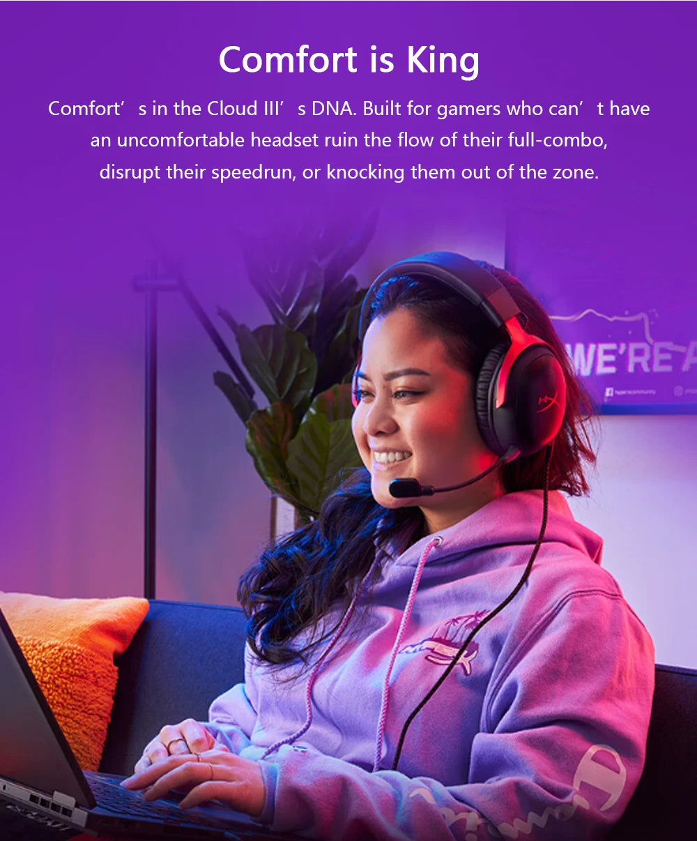 HyperX Cloud 3 III Wired Gaming Headset eSports Professional Head Mounted Headphone For PC PS4 PS5 Xbox Switch Accessories