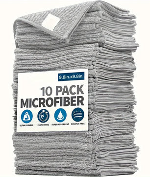 5/10/20pcs Kitchen Towel, Ultra-fine Fiber Light Gray Cleaning Cloth Set, Absorbent, Soft And Stain-removing Cloth