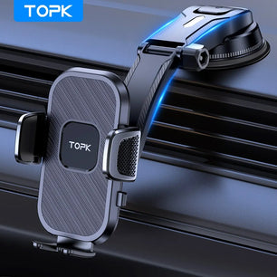 Topk Car Phone Holder - Gravity Stand for Dashboard & Vent