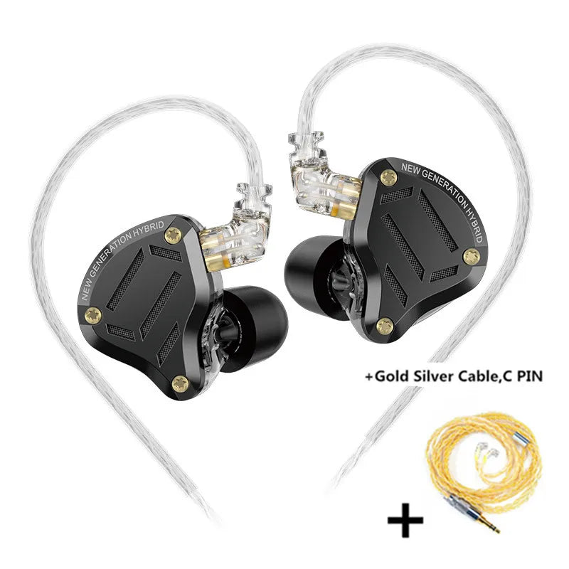 KZ ZS10 Pro 2 in Ear Metal Earphone HIFI Bass Earbud 4-Level Tuning Switch Headphone 2PIN Cable ZS10PRO2 ZSNPRO AS16PRO