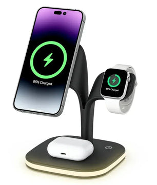 Magnetic 3 in 1 Wireless Charger For iPhone 16 15 14 13 12 Pro Max Fast Wireless Charging Station For Apple Watch 9 /AirPods Pro