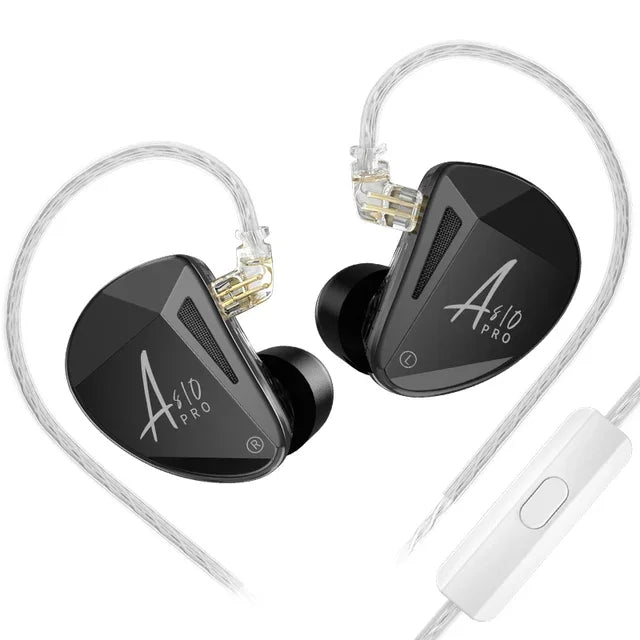 KZ AS10 PRO 5BA IEM In-Ear Monitor HiFi Bass Stereo Earphones Wired Earbuds with Silver-plated Cable for Audiophiles Musicians