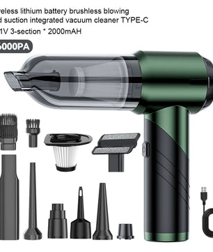 100W Small Portable Vacuum Cleaner 16000PA Foldable High Power Cordless Handheld Vacuum Cleaner Brushless Motor Rechargeable Car