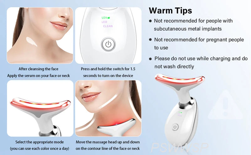Dropshipping Facial Massager Neck Facial Beauty Device Lifting Tighten Skin Care Tool