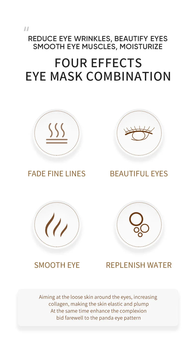 60pcs/120pcs Avocado Golden Collagen Eye Mask Anti Dark Circles
