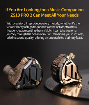 KZ ZS10 Pro 2 in Ear Metal Earphone HIFI Bass Earbud 4-Level Tuning Switch Headphone 2PIN Cable ZS10PRO2 ZSNPRO AS16PRO