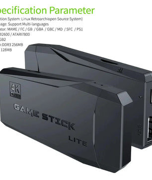 M8+64 Game Console Built-in 20000 + 64GB Two-person Wireless Controller 2.4G Stick 4K HD PS1 GBA Video Children's Christmas Gift