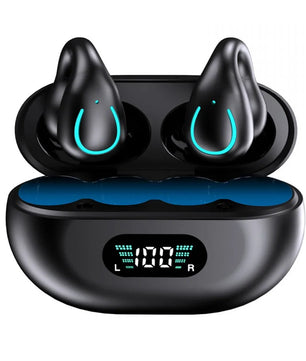 Wireless Bluetooth Earphones Earring HIFI Bass Music Headphones Ear Clip Sport TWS Earbuds Game Headset PK Ambie Sound Earcuffs