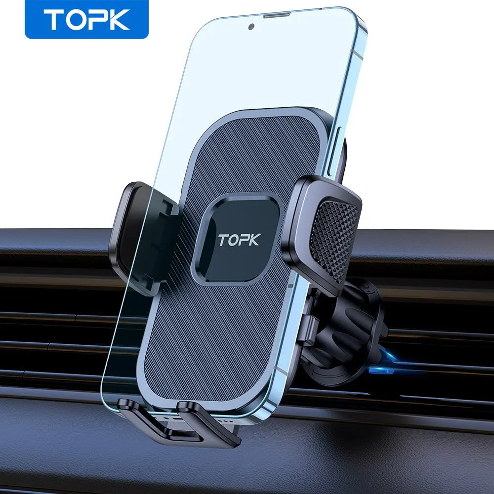 Topk Car Phone Holder - Gravity Stand for Dashboard & Vent