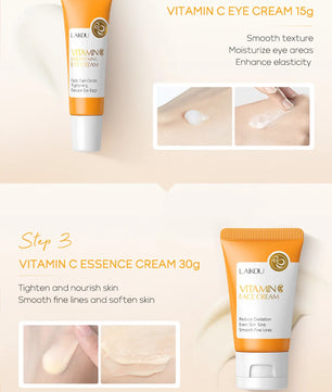 3pcs/set LAIKOU Vitamin C 24K Golden Sakura Skin Care Sets Face Cream