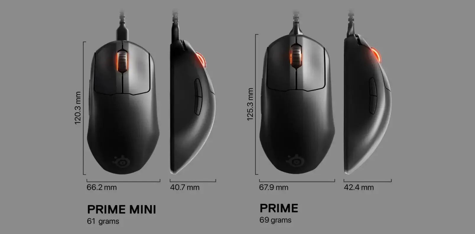 SteelSeries Prime Mini FPS Wired Gaming Mouse RGB Lighting Edition 5 Programmable Buttons 18K CPI TrueMove Pro Sensor – PC/Mac