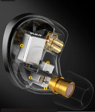 KZ AS10 PRO Earphones 5BA IEMs In-Ear Monitors HiFi Headphones Wired Earbuds with Silver-plated Cable for Audiophiles Musicians