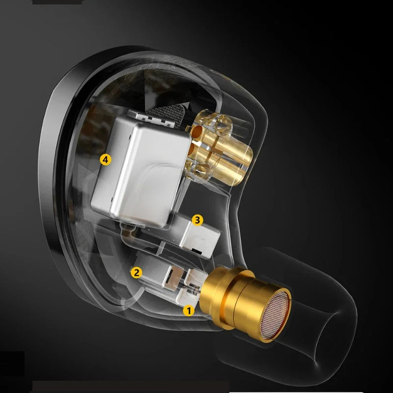 KZ AS10 PRO Earphones 5BA IEMs In-Ear Monitors HiFi Headphones Wired Earbuds with Silver-plated Cable for Audiophiles Musicians
