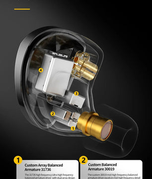 KZ AS10 PRO Earphones 5BA IEMs In-Ear Monitors HiFi Headphones Wired Earbuds with Silver-plated Cable for Audiophiles Musicians