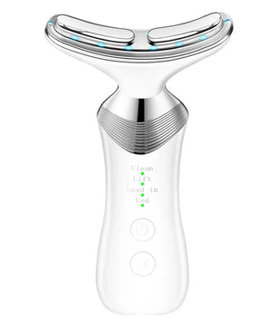 Face Neck Lifting Beauty Device Hot Compress 5-color LED Photon Firming Rejuvenation Anti Wrinkle Reduce Double Chin Anti Facial