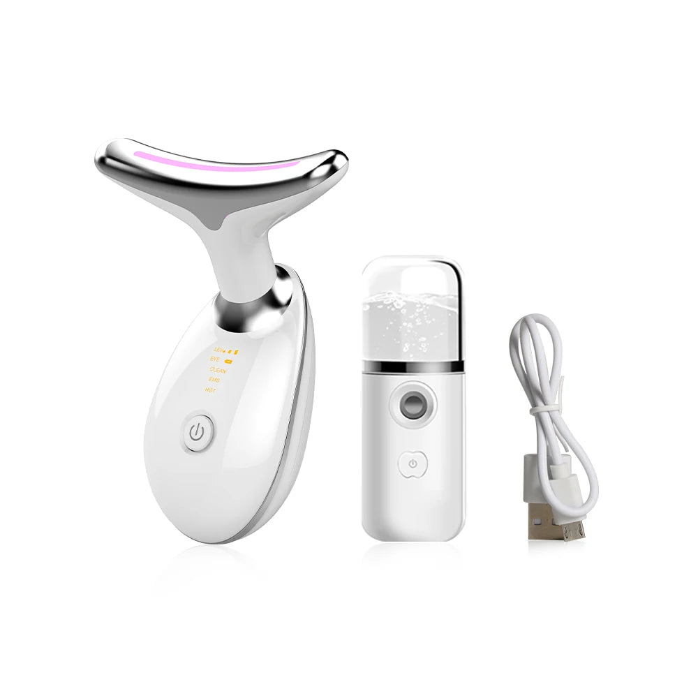 Facial Massager EMS Facial Microcurrent Anti-aging Facial Massager Red Light Therapy Skin Tightening Neck Face Lifting Massager