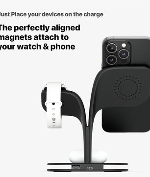 Magnetic 3 in 1 Wireless Charger For iPhone 16 15 14 13 12 Pro Max Fast Wireless Charging Station For Apple Watch 9 /AirPods Pro