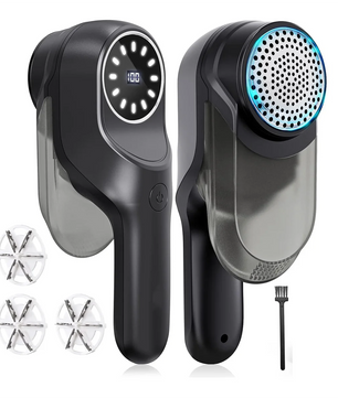 Fabric Shaver, Electric Lint Remover for Clothes Furniture, Rechargeable Lint Shaver with 2 Speeds 3 Replaceable Blades