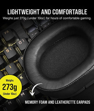 Corsair HS55 Surround Gaming Headset (Leatherette Memory Foam Ear Pads, Dolby Audio 7.1 Surround Sound on PC and Mac