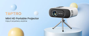 TOPTRO Mini Projector Full HD Support 1080P 16000 Lumens Auto Keystone WiFi Bluetooth Video Projector Portable Home Theater