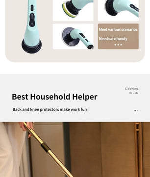 Cordless Spin Scrubber Electric Multipurpose Cleaning Brush for Kitchen Bathroom Toilet - Household Hair Brushes And Mops