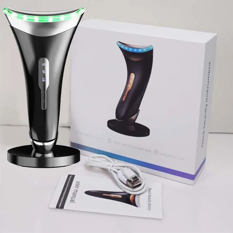Facial And Neck Lifting Device 3 Colors Led Photon Therapy Skin Tighten Reduce Double Chin Anti Wrinkle Neck Face Beauty Device