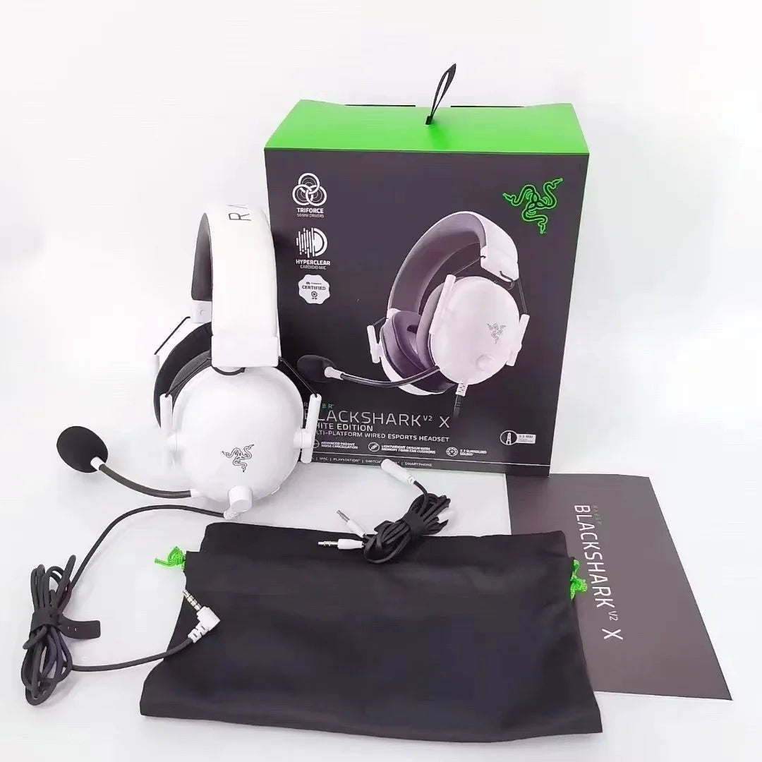 Razer BLACKSHARK V2 X Headphones E-sports Game Headset with Microphone 7.1 Surround Sound Video Gaming Earphone Wired for PC PS5