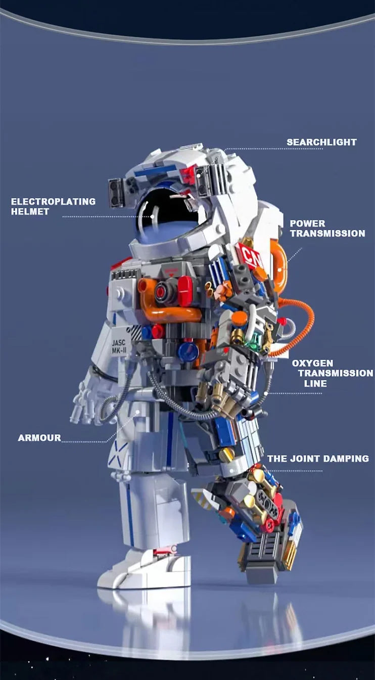 900PCS MOC Spaceman Astronaut Model Building Blocks Mechanical Exploring Adventure Assemble Bricks Puzzle Toy Christmas Gift Kid