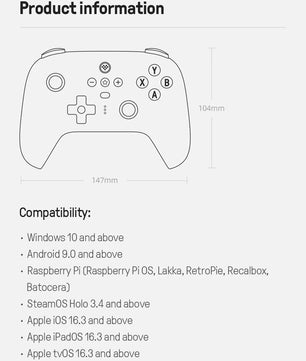 8BitDo - New Ultimate 2.4G Wireless, Hall Effect Joystick Update, Gaming Controller for PC, Windows Steam Deck, Android & iPhone