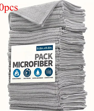5/10/20pcs Kitchen Towel, Ultra-fine Fiber Light Gray Cleaning Cloth Set, Absorbent, Soft And Stain-removing Cloth