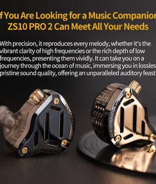 KZ ZS10 Pro 2 in Ear Metal Earphone HIFI Bass Earbud 4-Level Tuning Switch Headphone 2PIN Cable ZS10PRO2 ZSNPRO AS16PRO