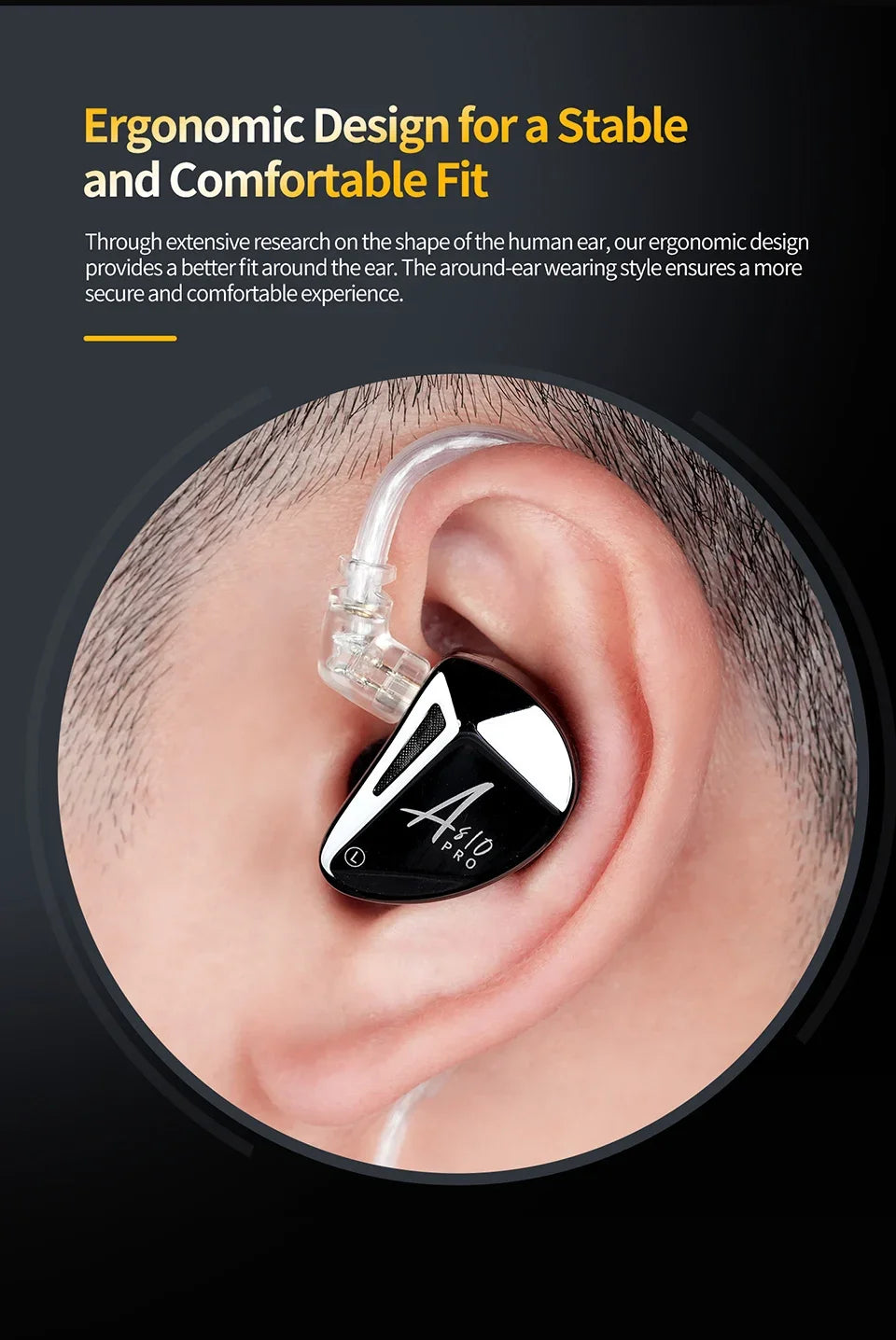 KZ AS10 PRO 5BA IEM In-Ear Monitor HiFi Bass Stereo Earphones Wired Earbuds with Silver-plated Cable for Audiophiles Musicians