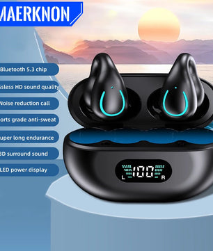 Q71 TWS Bone Conduction Bluetooth Earphones HiFi Stereo Ear Clip Earbud Sports Wireless Headphones Mini Noise Cancelling Headset