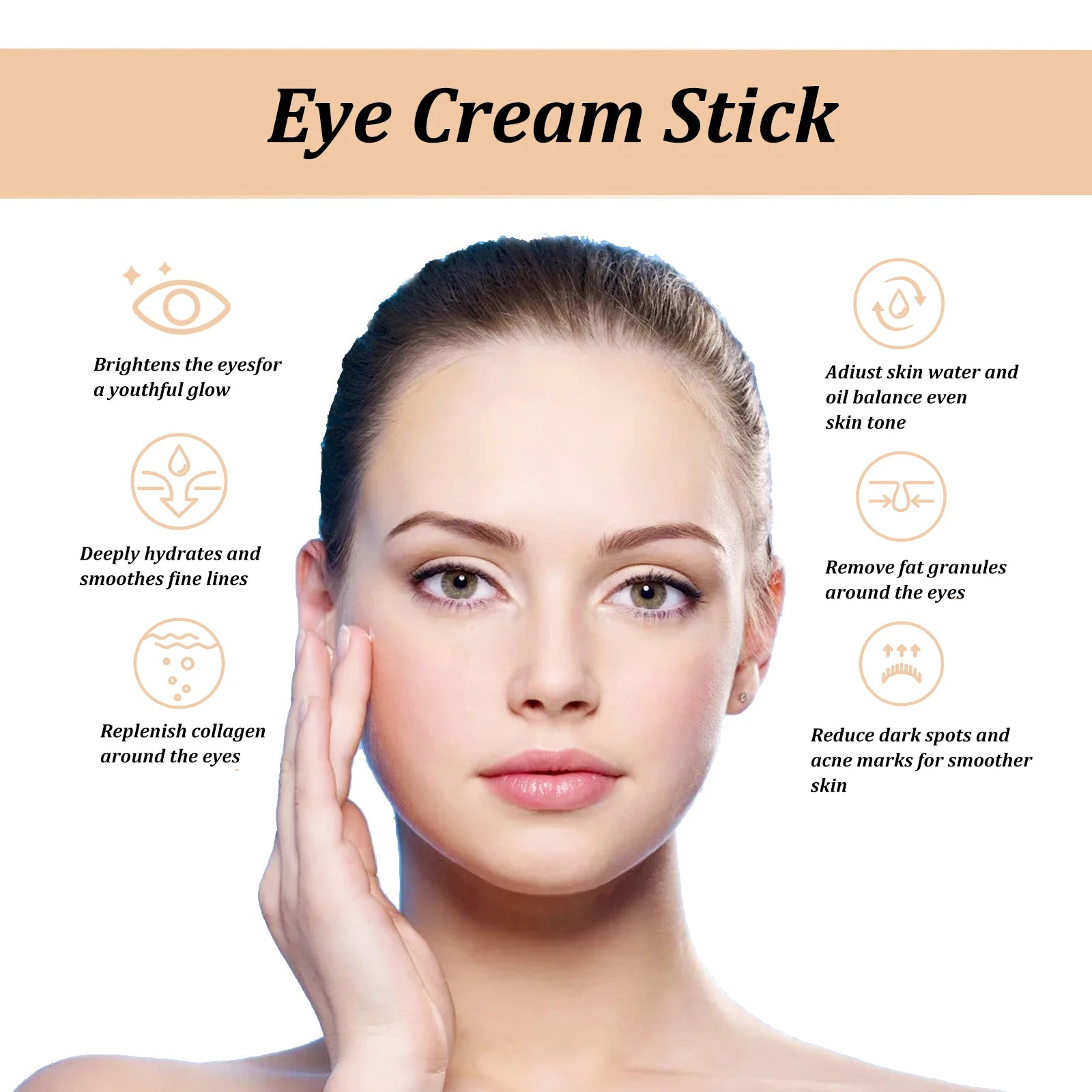 Snail Eye Cream Stick Collagen Fade Fine Lines Wrinkle Lightening Dark Circles