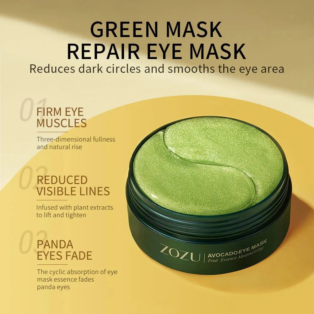 60pcs/120pcs Avocado Golden Collagen Eye Mask Anti Dark Circles