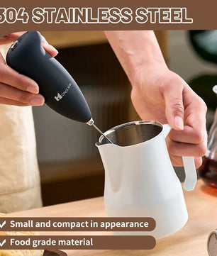 Electric Milk Frother Handheld Mixer – Portable Coffee Foamer and Egg Beater