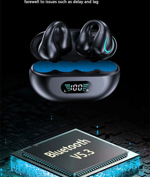 Wireless Bluetooth Earphones Earring HIFI Bass Music Headphones Ear Clip Sport TWS Earbuds Game Headset PK Ambie Sound Earcuffs
