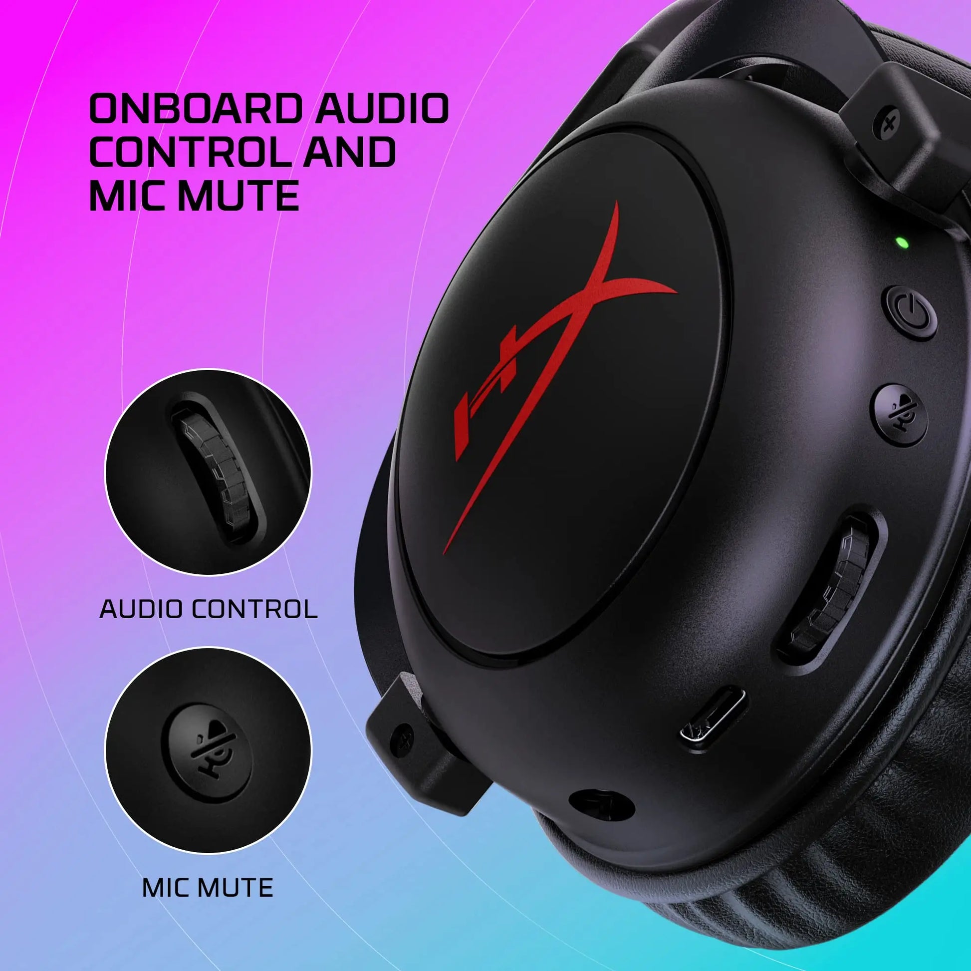 HyperX Cloud II Core Wireless Headset Gaming USB for PC Windows Computer Gamer Detachable Noise Cancelling Microphone DTS Headph