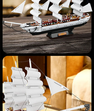 Sailboat Building Toys For Kids 1672pcs 66cm White Swan Sailing Ship Building Blocks MOC Bricks Educational Toys Home Decoration