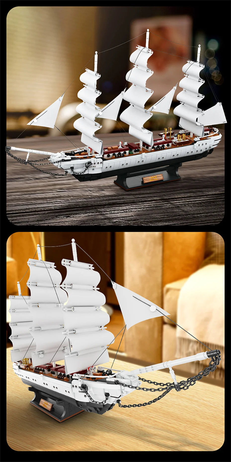 Sailboat Building Toys For Kids 1672pcs 66cm White Swan Sailing Ship Building Blocks MOC Bricks Educational Toys Home Decoration