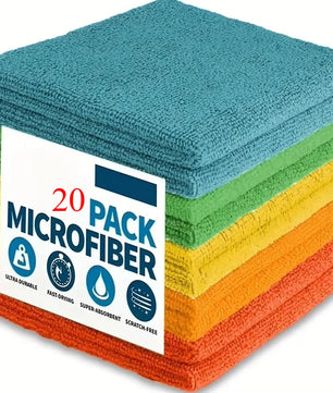 5/10/20pcs Kitchen Towel, Ultra-fine Fiber Light Gray Cleaning Cloth Set, Absorbent, Soft And Stain-removing Cloth